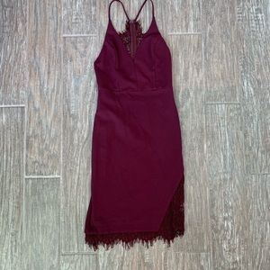 ASTR Lace Back Midi Dress